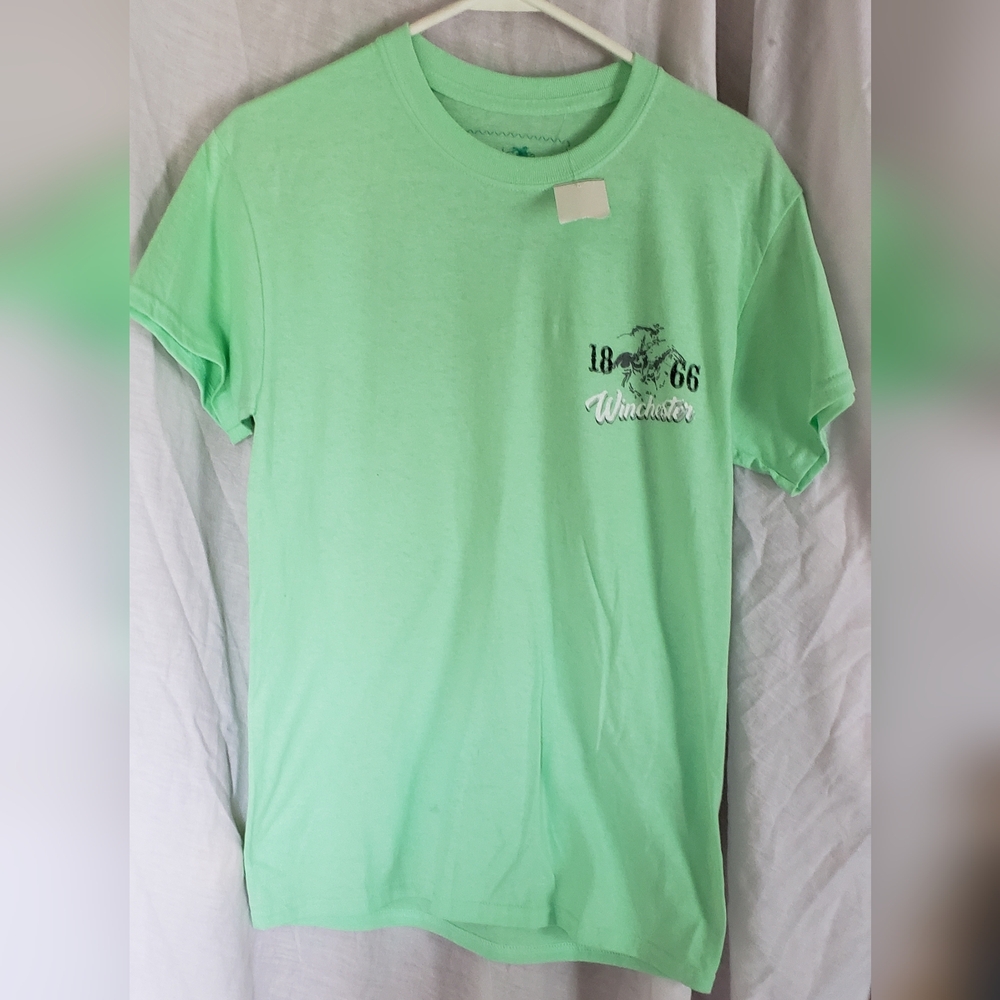 Green Short Sleeve Crew Neck Tee‎